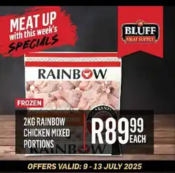 Bluff Meat Supply Rainbow chicken mixed portions offer