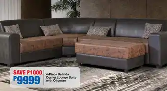OK Furniture Belinda Corner Lounge Suite with Ottoman offer