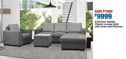 OK Furniture 2-Division Natalia Chaise Lounge Suite with Chair and Ottoman offer