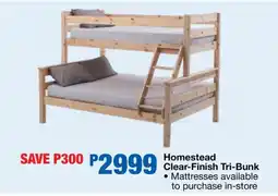 OK Furniture Homestead Clear-Finish Tri-Bunk offer