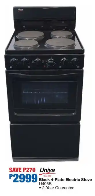 OK Furniture Univa Black 4-Plate Electric Stove offer
