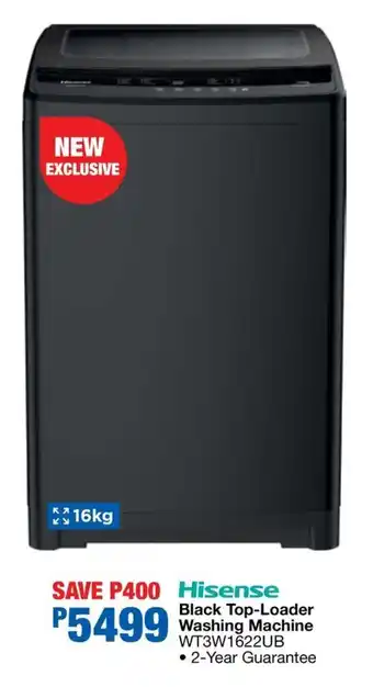OK Furniture Hisense Black Top-Loader Washing Machine offer