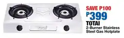 OK Furniture Τοtai 2-Burner Stainless Steel Gas Hotplate offer