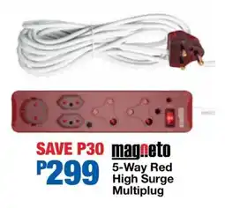 OK Furniture Magneto 5-Way Red High Surge Multiplug offer