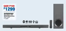 OK Furniture SUPERSONIC Soundbar with Wired Subwoofer offer