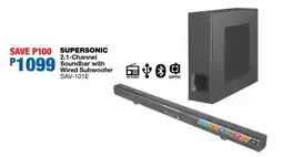 OK Furniture Supersonic 2.1-Channel Soundbar with Wired Subwoofer offer