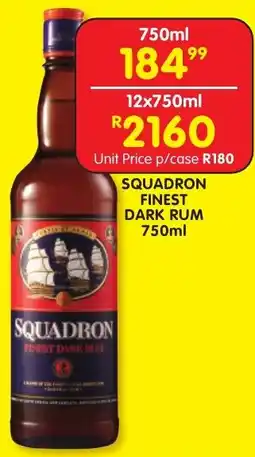 Shoprite Liquor Squadron finest dark rum offer