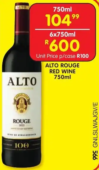 Shoprite Liquor Alto rouge red wine offer