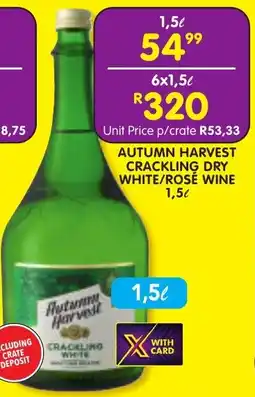 Shoprite Liquor Autumn harvest crackling dry white/ rose wine offer