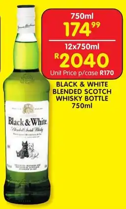 Shoprite Liquor Black & white blended scotch whisky bottle offer