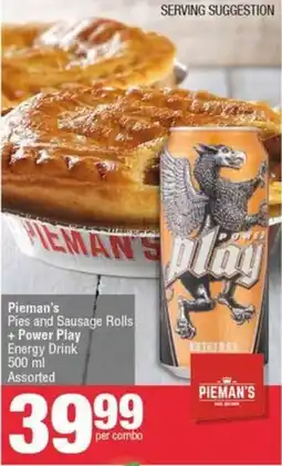 SuperSpar Pieman's Pies and Sausage Rolls + Power Play Energy Drink Assorted offer
