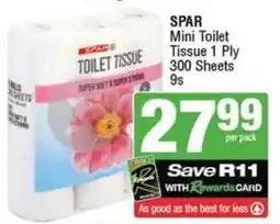 SuperSpar SPAR Mini Toilet Tissue 1 Ply 300 Sheets offer