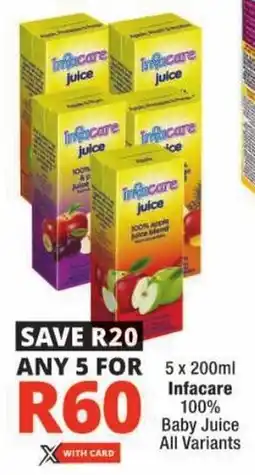 Checkers Infacare 100% Baby Juice All Variants offer