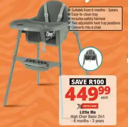 Checkers Little Me High Chair Basic 2in1 offer