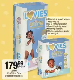 Checkers Lovies Ultra Value Pack Disposable Nappies offer