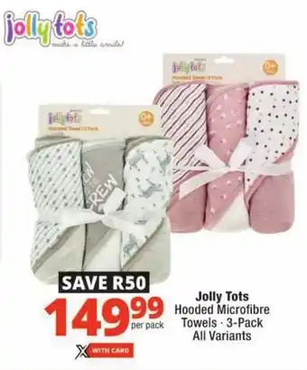 Checkers Jolly Tots Hooded Microfibre Towels offer