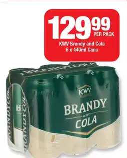 OK Liquor KWV Brandy and Cola Cans offer