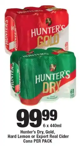 OK Liquor Hunter's Dry, Gold, Hard Lemon or Export Real Cider Cans offer