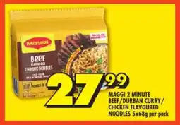 FoodWorld Maggi 2 minute beef/ durban curry/ chicken flavoured noodles offer