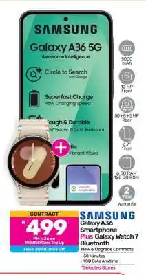Game Samsung Galaxy A36 Smartphone Plus Galaxy Watch 7 Bluetooth offer