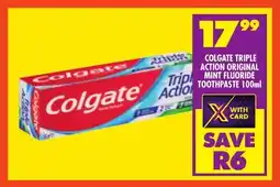 FoodWorld Colgate triple action original mint fluoride toothpaste offer