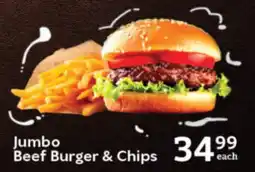 Oxford Freshmarket Jumbo Beef Burger & Chips offer