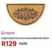 Leroy Merlin Inspire Doormat Coco Arsene Black 40 x 70cm offer