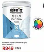 Leroy Merlin Colourtec Universal Sheen Acrylic Paint White-20L offer