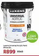 Leroy Merlin Luxens Universal Acrylic Paint White-20L offer