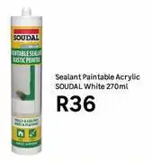 Leroy Merlin Soudal White Paintable Acrylic Sealant-270ml offer