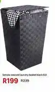 Leroy Merlin Sensea 60L Weaved Laundry Basket Black offer