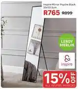 Leroy Merlin Inspire Mirror Psyche Black 35 x 151.5cm offer