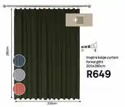 Leroy Merlin Inspire Kalpe Curtain Forest gtht 200 x 280cm offer