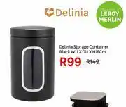 Leroy Merlin Delinia Storage Container Black W11 x D11 x H18cm offer