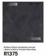 Leroy Merlin PG Bison Kitchen Countertop Laminate Black Slate L360cm x D60cm x H3.2cm offer