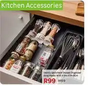 Leroy Merlin Delinia Spice Rack Drawer Organiser Grey Plastic W20 x D44 x H4.9cm offer