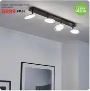 Leroy Merlin Inspire 4 Light Spotlight Metal Matte Black offer