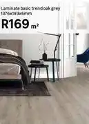 Leroy Merlin Laminate Basic Trend Oak Grey 1376 X 193 X 6mm-Per m² offer