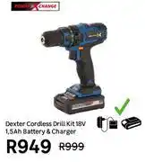 Leroy Merlin Dexter Cordless Drill Kit 18V 1.5Ah Battery & Charger offer