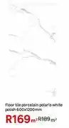 Leroy Merlin Floor Tile Porcelain Polaris White Polish 600 x 1200mm-Per Sqm offer