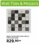 Leroy Merlin Hilton Porcelain Mosaic Tile L30cm x W30 (Per Sheet)-Each offer