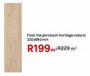 Leroy Merlin Floor Tile Porcelain Hertiage Natural 220 x 895mm-Per Sqm offer
