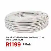 Leroy Merlin Electrical Cable Flat Twin And Earth 2 Core White 1.5mm 100m offer