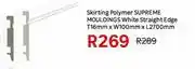 Leroy Merlin Supreme Mouldings White Straight Edge Skirting Polymer T16mm x W100mm x L2700mm offer