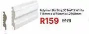 Leroy Merlin Polymer Skirting 3024W S White-T15mm X W 75mm X L2700mm offer