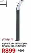 Leroy Merlin Inspire Aluminium Lamp Post Dark Grey Cool White 96cm offer