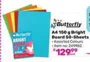 Game Butterfly A4 150g Bright Board 50 Sheets-Each offer