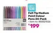 Game Pen + Gear Felt Tip Medium Point Colour Pens 24 Pack offer