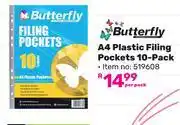 Game Butterfly A4 Plastic Filing Pockets 10 Pack-Per Pack offer