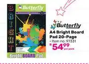 Game Butterfly A4 Bright Board Pad 20 Page-Per Pack offer